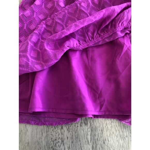 Bar III Smocked Waist Mini Purple Ruffle Skirt - XL - Picture 4 of 4